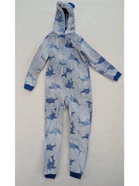 Saint Eve Youth Hooded Fleece Sleeper Blue Shark Size XS (5/6)